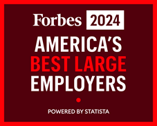 forbes americas best large employers 2024 badge with tagline powered by statista