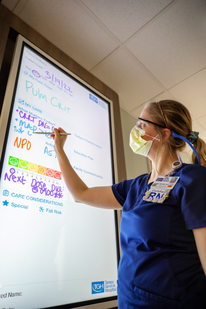 Nurse entering patient information