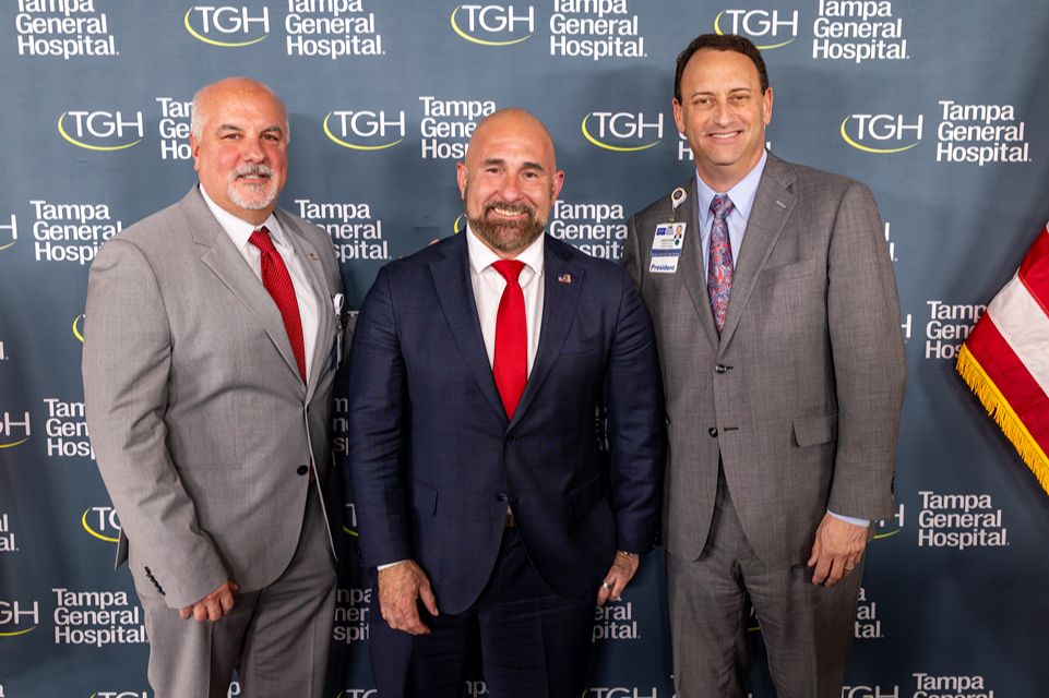 Tampa General Hospital (TGH) welcomes Florida Lt. Gov. Jay Collins — a decorated Army Special Forces veteran — for a Veterans Day celebration honoring American veterans, active military and their families. The event includes an honor guard, musical tribute and recognition of TGH team members who have served and are currently serving in the U.S. military. Collins, TGH President and CEO John Couris and TGH Behavioral Health Hospital CEO Doug Leonardo will each share remarks during the celebration. 