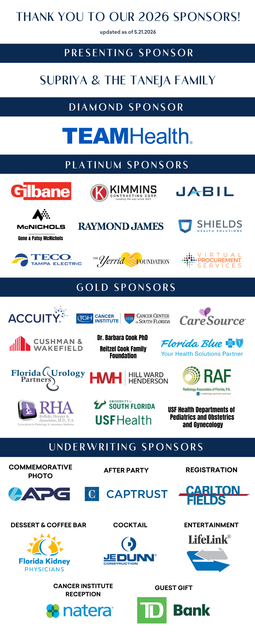 2026 Gala Sponsor Logos