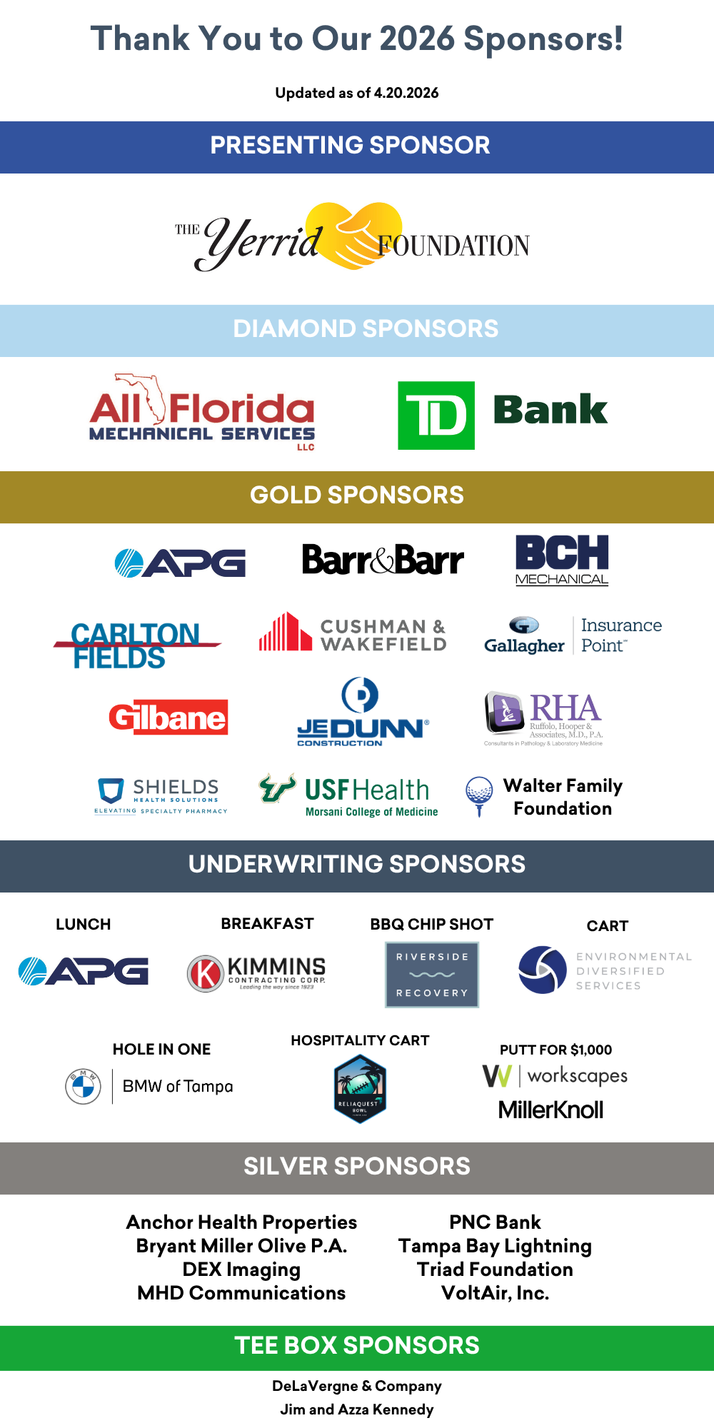 TGH Golf Sponsor Logos