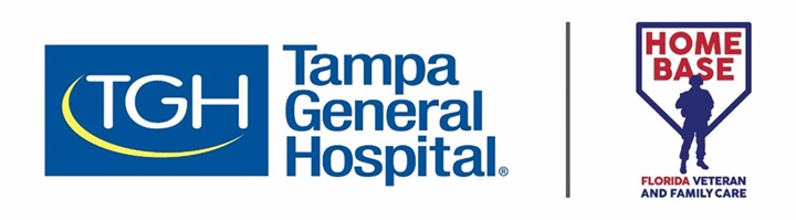 tampa general hospital and home base florida veteran and family care lockup logo