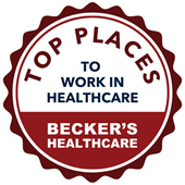 becker's healthcare top places to work in healthcare badge