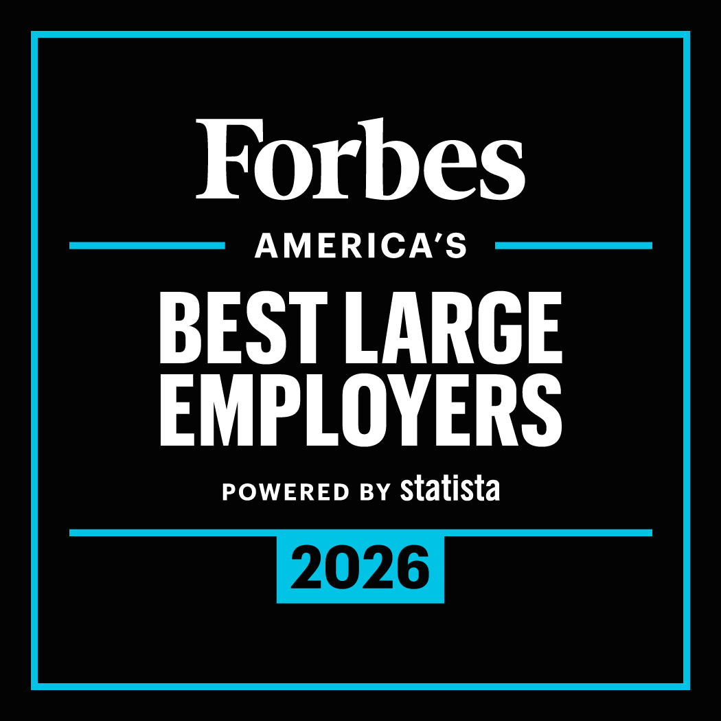 forbes americas best large employers 2025 badge with tagline powered by statista