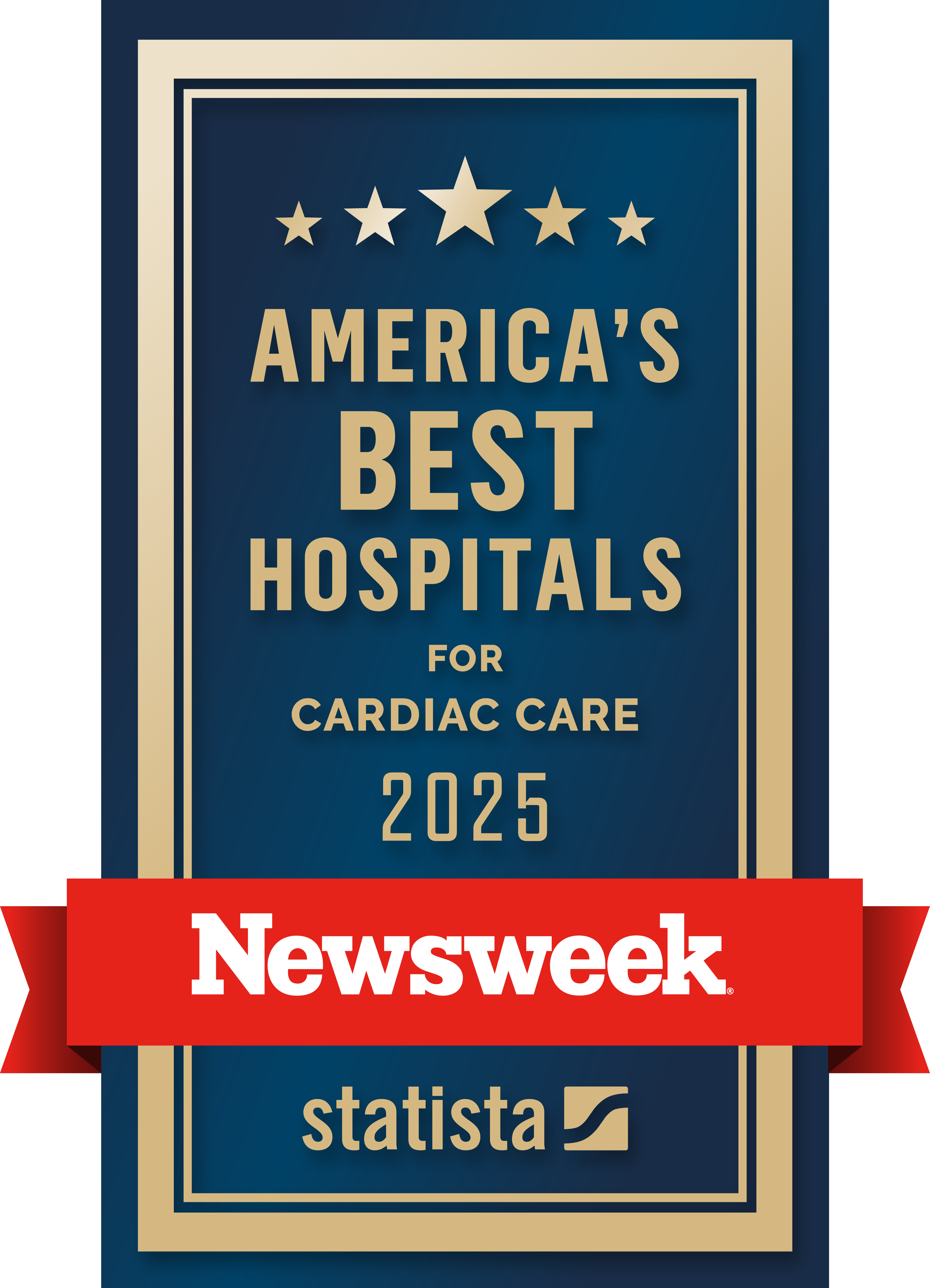 newsweek america's best hospitals for cardiac care 2025 badge with statista logo