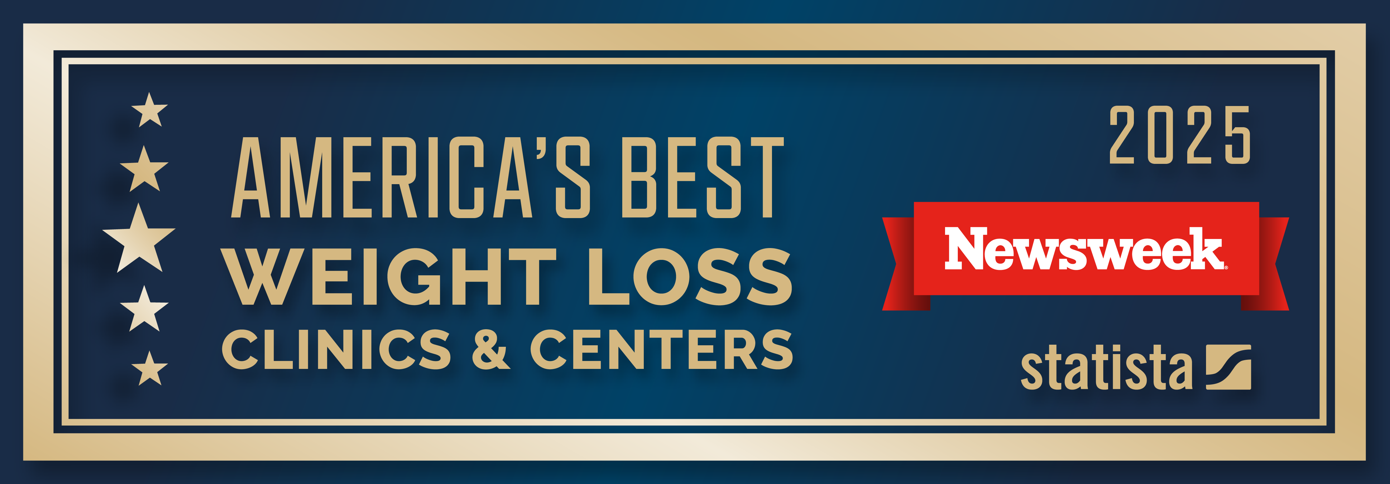 newsweek america's best weight loss clinics and centers 2025 badge with statista logo