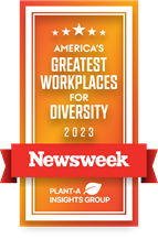 Newsweek America's Greatest Workplaces for Diversity 2023 awards badge vertical