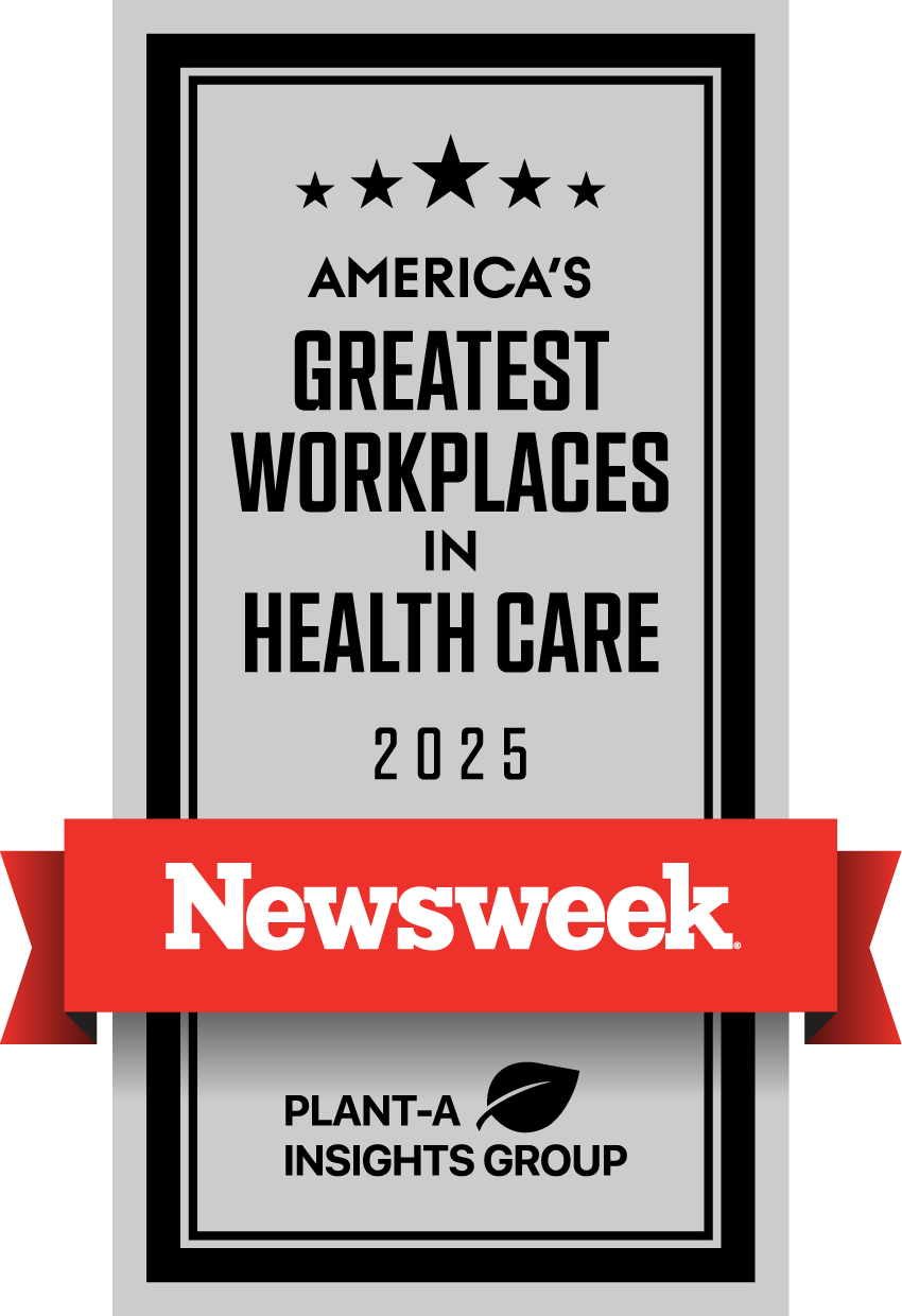 newsweek america's greatest workplaces in healthcare 2025 badge with plant-a insights group logo