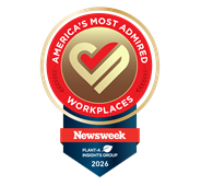 newsweek america's most admired workplaces 2026 badge with plant-a insights group logo