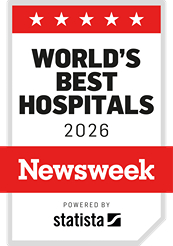 newsweek world's best hospitals 2026 badge with powered by statista logo
