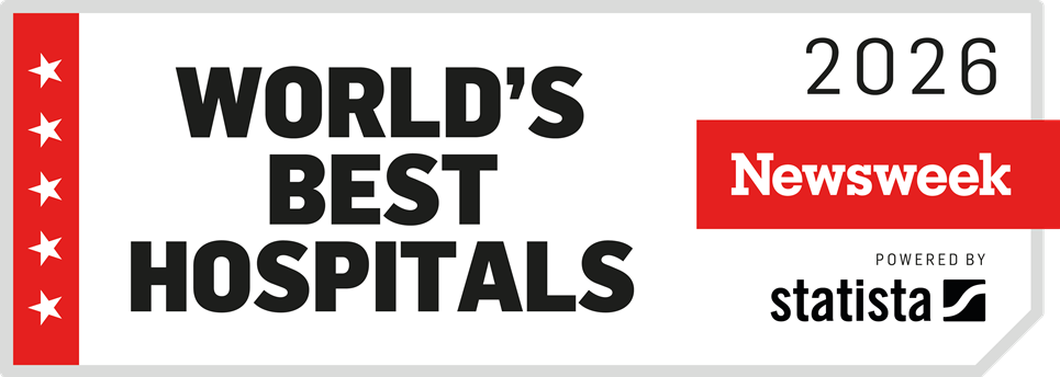 newsweek world's best hospitals 2026 badge with powered by statista logo