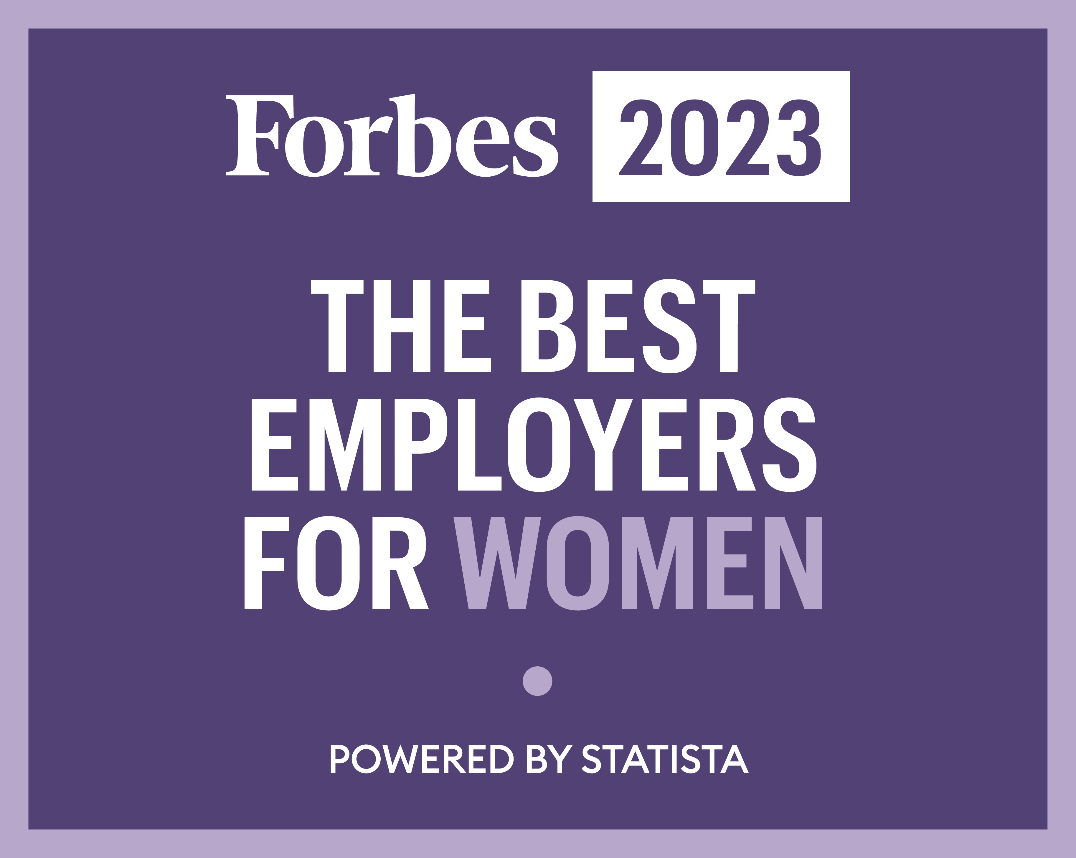 Forbes 2023 Best Employers for Women Purple Badge