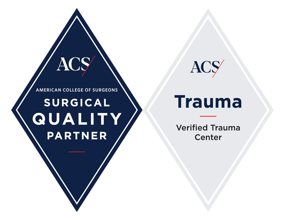 american college of surgeons surgical quality partner verified trauma center badge