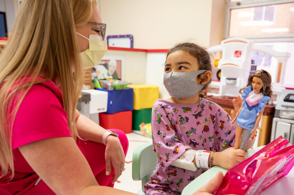 Team member with patient
