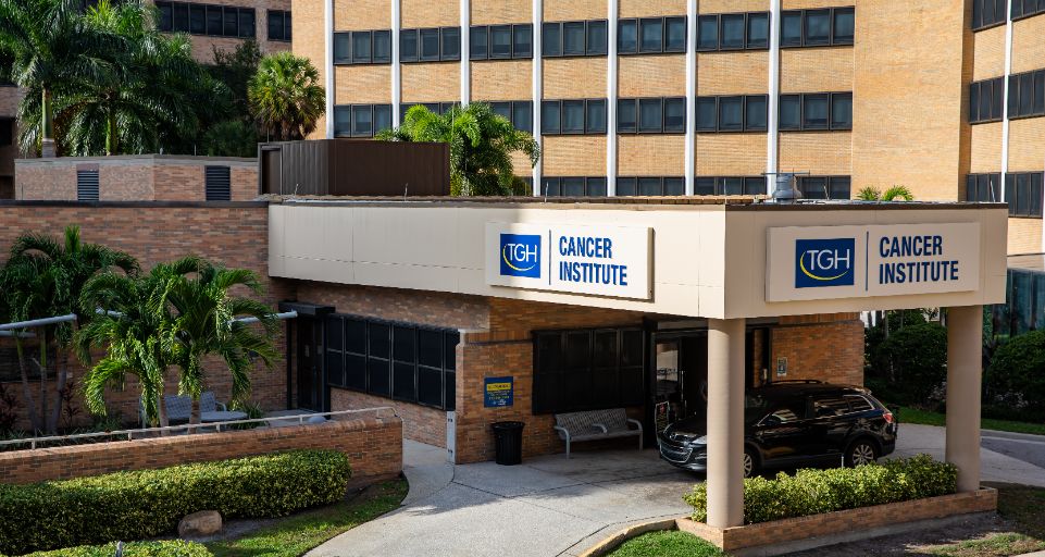 The exterior of the TGH Cancer Institute at Tampa General Hospital