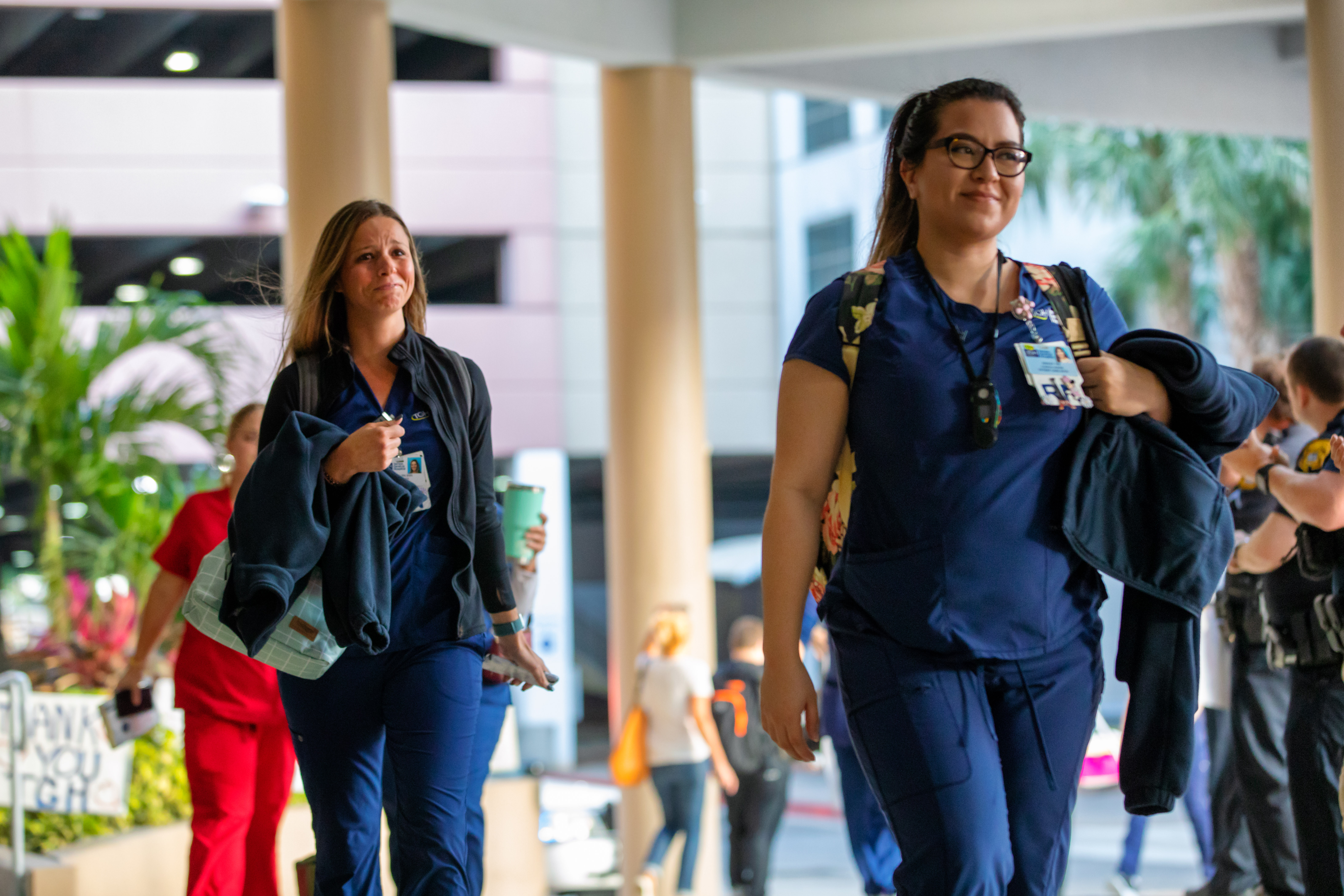 TGH staff walking into work