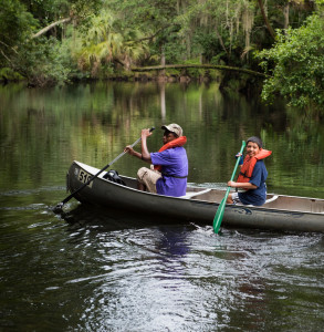 Campers at Camp Hopetake paddled down the Hillsborough River Thursday.