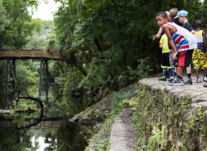 Kids looking for gators Kids looking for gators