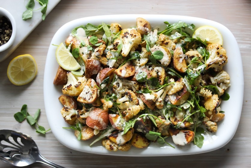 Roasted Cauliflower and Potato Salad with Tarragon Tahini