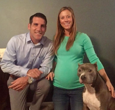 Meagan and Rob Goetz with their dog, Duke