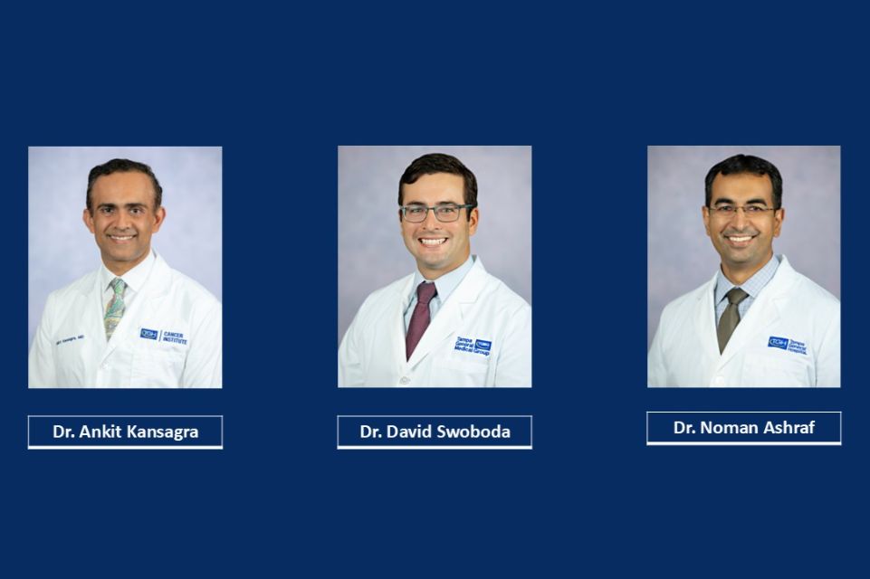 Three invidual photos of men in white doctor coats.