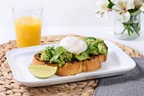 Bayshore Avocado Toast with smashed avocado, cilantro, poached egg, and lime from Tampa General Hospital’s new patient menu.