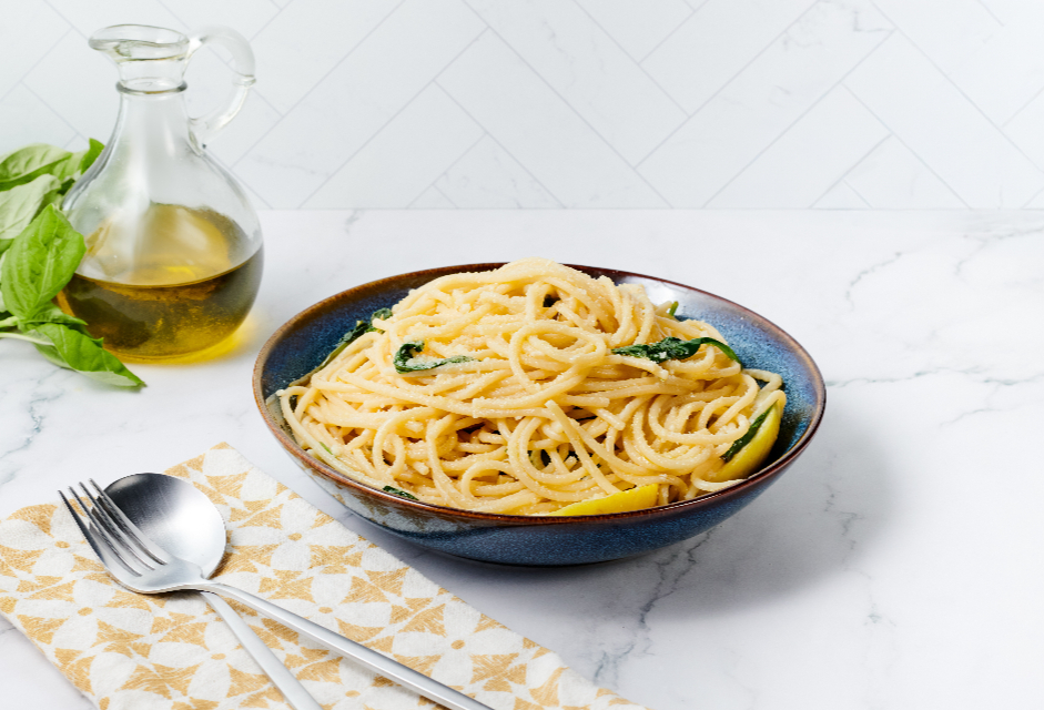 Pasta Limone with spinach, basil, and Parmesan from Tampa General Hospital’s new menu.