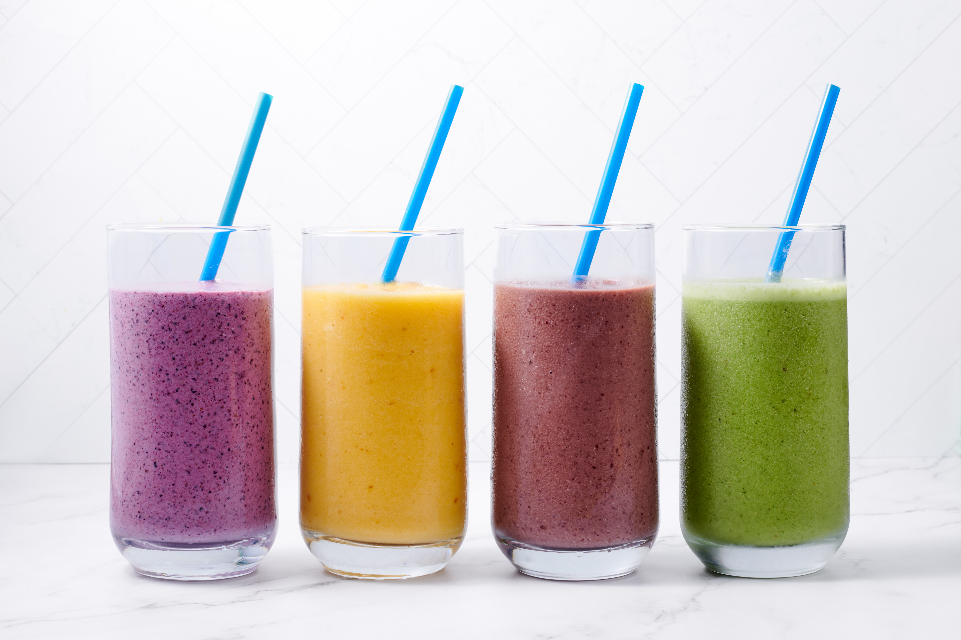 Assorted fruit smoothies from Tampa General Hospital’s new menu.