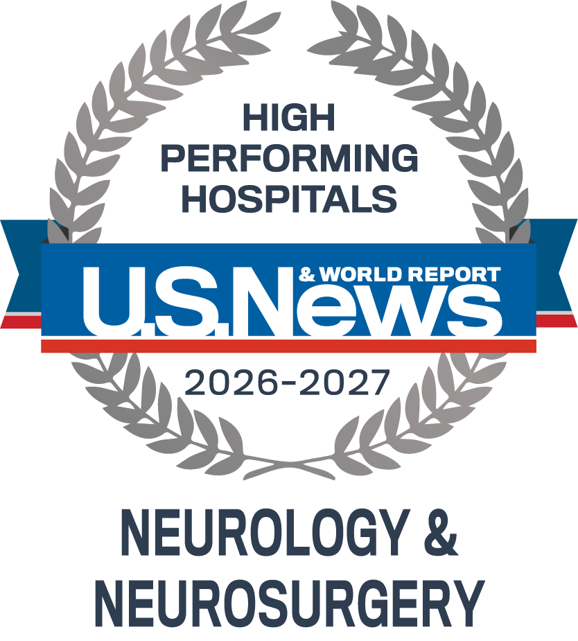 U.S. News & World Report High Performing emblem for Neurology & Neurosurgery at Tampa General Hospital 2026-27