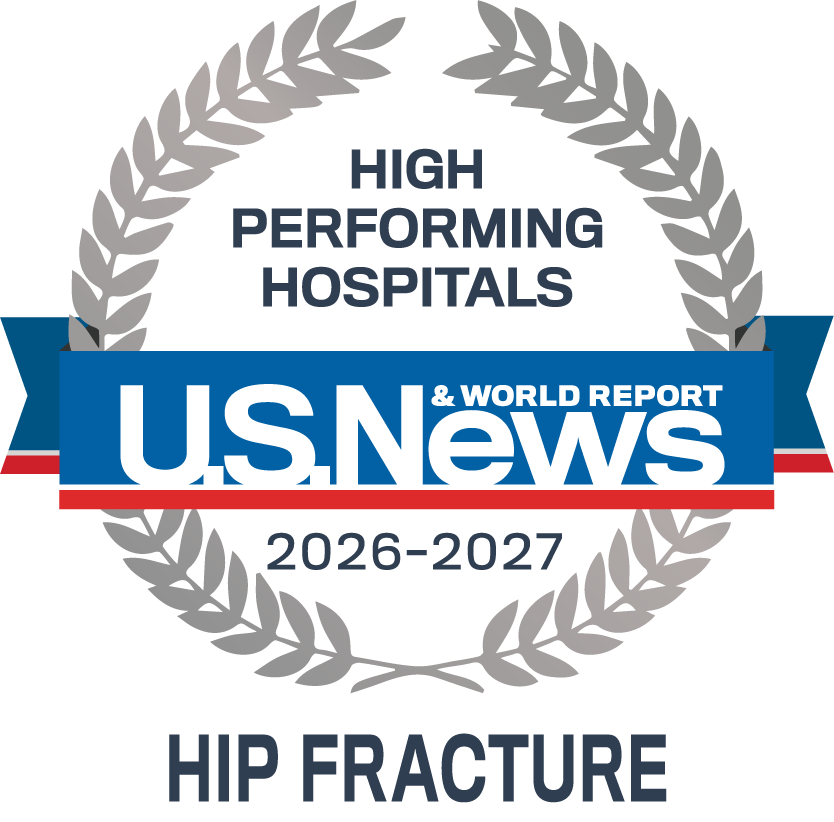 U.S. News & World Report High Performing emblem for Hip Fracture treatment at Tampa General Hospital 2026-27
