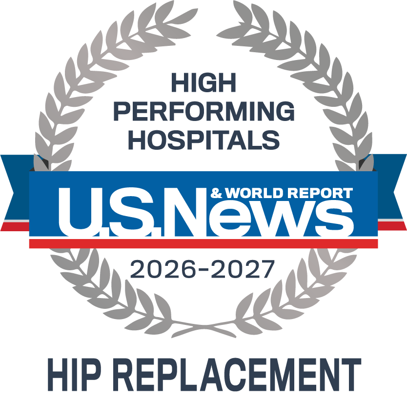 U.S. News & World Report High Performing emblem for Hip Replacement at Tampa General Hospital 2026-27