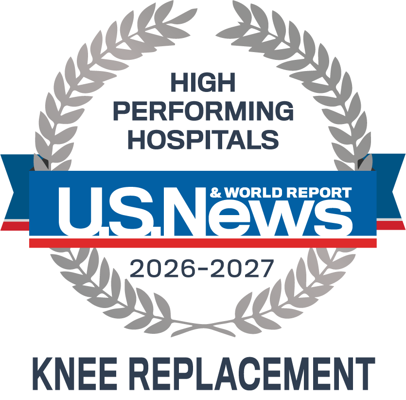 U.S. News & World Report High Performing emblem for Knee Replacement at Tampa General Hospital 2026-27
