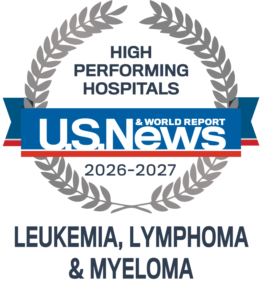 U.S. News & World Report High Performing emblem for Leukemia, Lymphoma & Myeloma treatment at Tampa General Hospital 2026-27