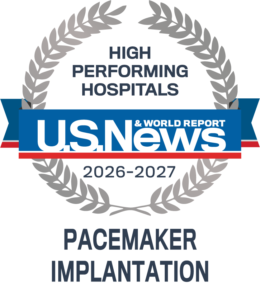 U.S. News & World Report High Performing emblem for Pacemaker Implantation at Tampa General Hospital 2026-27
