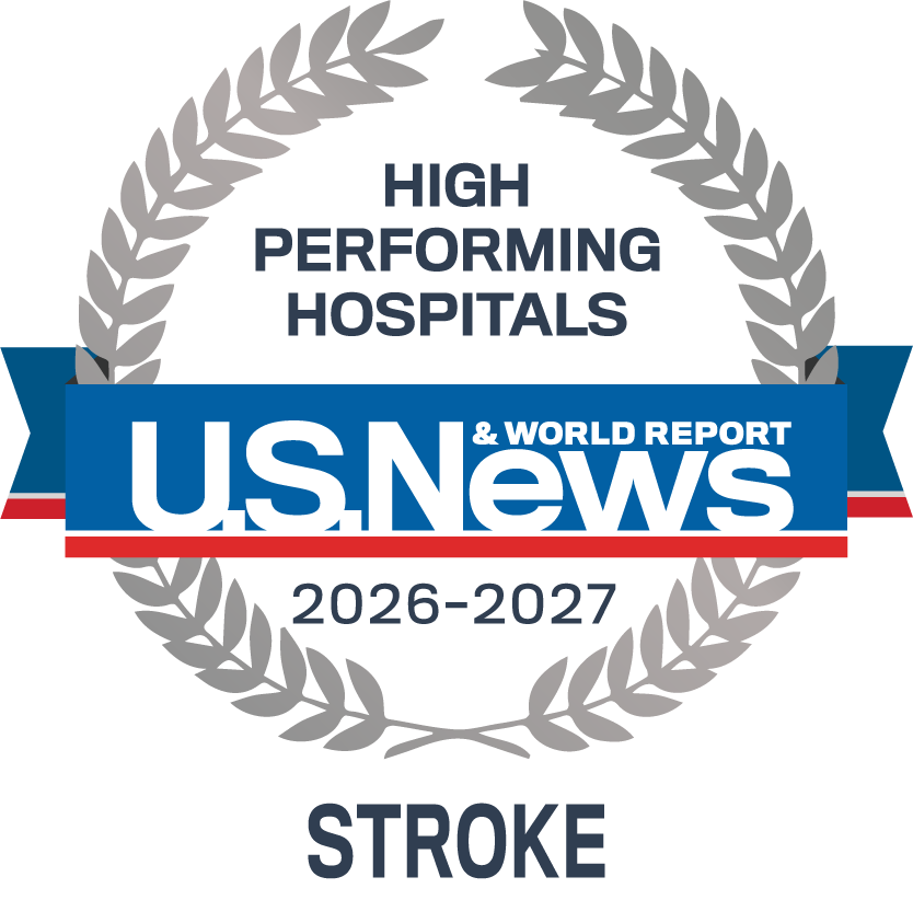 U.S. News & World Report High Performing emblem for Stroke treatment at Tampa General Hospital 2026-27